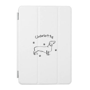 Minimalist Dachshund Art - Your Text, Your Style iPad Mini Cover