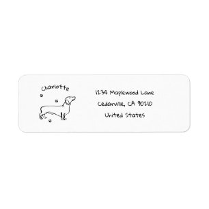 Minimalist Dachshund Art - Your Text, Your Style Label
