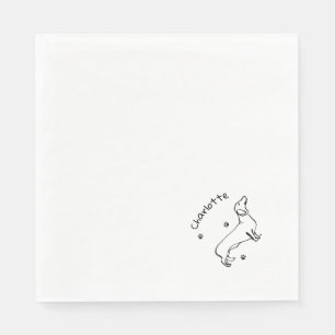 Minimalist Dachshund Art - Your Text, Your Style Napkins