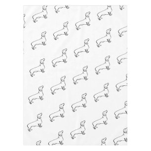 Minimalist Dachshund Art - Your Text, Your Style Tablecloth