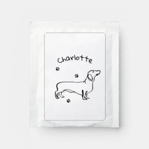 Minimalist Dachshund Art - Your Text, Your Style Tea Bag Drink Mix