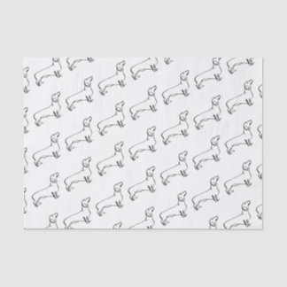 Minimalist Dachshund Art - Your Text, Your Style Tissue Paper