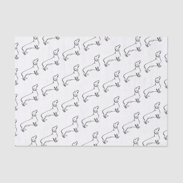Minimalist Dachshund Art - Your Text, Your Style Tissue Paper (Front)