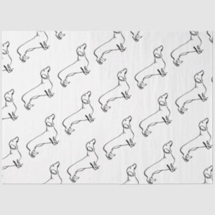 Minimalist Dachshund Art - Your Text, Your Style Tissue Paper