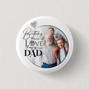 Minimalist Dad Birthday Typography Photo Button