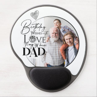 Minimalist Dad Birthday Typography Photo Gel Mouse Pad