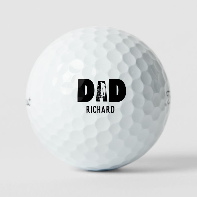 Minimalist dad EST personalized name Golf Balls (Front)