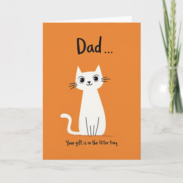 Minimalist Dad Joke Orange Card (Front)