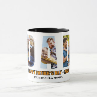 Minimalist DAD Photo Collage Happy Father's Day Mug