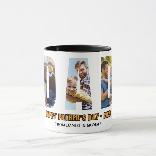Minimalist DAD Photo Collage Happy Father's  Day Mug