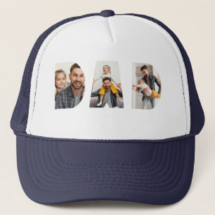 Minimalist DAD Photo Collage Personalized Trucker Hat