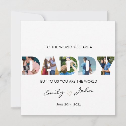 Minimalist DADDY Photo Collage Happy Fathers Day