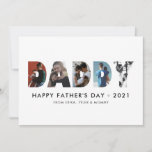 Minimalist DADDY Photo Collage Happy Father's Day Card