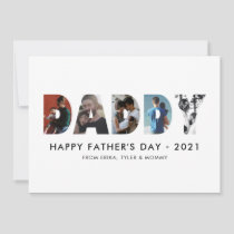 Minimalist DADDY Photo Collage Happy Father's Day Card