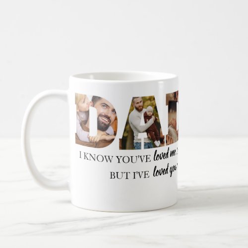Minimalist DADDY Photo Collage Happy Fathers Day Coffee Mug