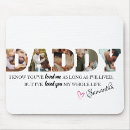 Minimalist DADDY Photo Collage Happy Father&#39;s Day Mouse Pad