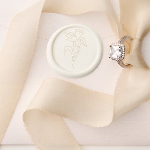 Minimalist Daffodil Flower Wedding Wax Seal Stamp