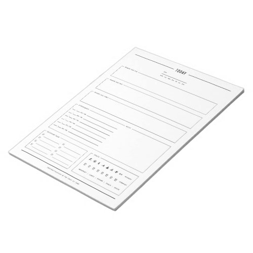 Minimalist Daily Planner 85 x 11 Notepad