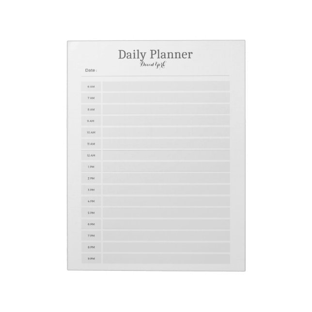 Minimalist Daily Planner - Customizable Name Notepad (Rotated)