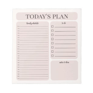 Minimalist Daily Planner Notepad Hourly To Do