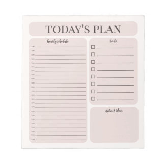 Minimalist Daily Planner Notepad | Hourly To Do
