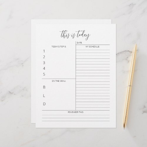 Minimalist Daily Planner Schedule Letterhead