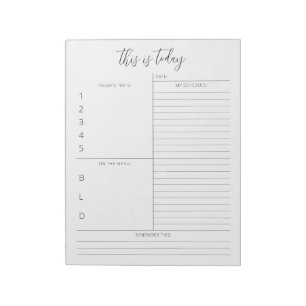 Minimalist Daily Planner Schedule Notepad
