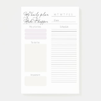 Minimalist daily to do list and neutral notepad