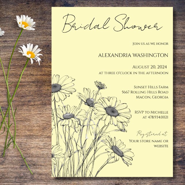 Minimalist Daisy Bridal Shower Invitation (Creator Uploaded)