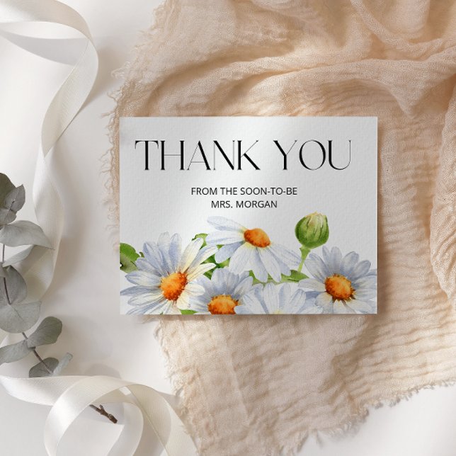 Minimalist Daisy Bridal Shower Thank You Card (Creator Uploaded)