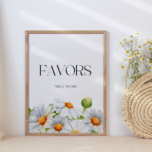 Minimalist Daisy favors please take one Poster