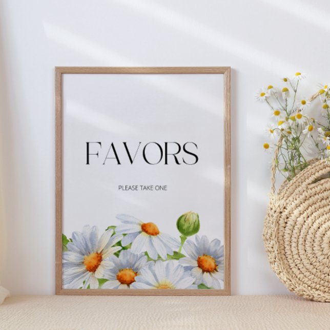 Minimalist Daisy favors please take one Poster (Creator Uploaded)