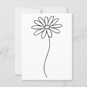 Minimalist Daisy Floral Line Art  Postcard