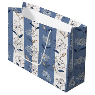 Minimalist Daisy Floral Pattern (1) Large Gift Bag