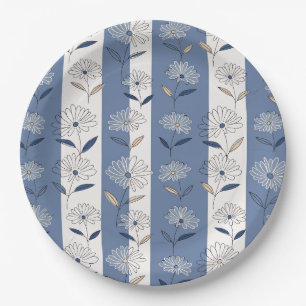 Minimalist Daisy Floral Pattern (1) Paper Plates