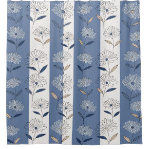 Minimalist Daisy Floral Pattern (1) Shower Curtain