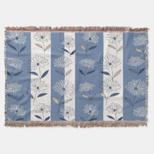 Minimalist Daisy Floral Pattern (1) Throw Blanket