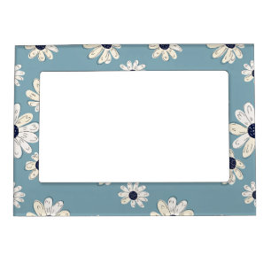 Minimalist Daisy Floral Pattern (2) Magnetic Frame