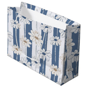 Minimalist Daisy Floral Pattern (3) Large Gift Bag