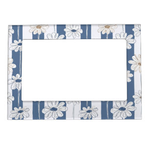 Minimalist Daisy Floral Pattern (3) Magnetic Frame