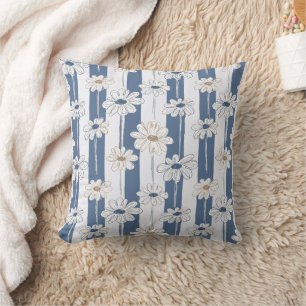 Minimalist Daisy Floral Pattern (3) Throw Pillow