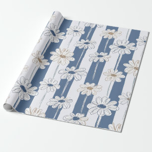 Minimalist Daisy Floral Pattern (3) Wrapping Paper