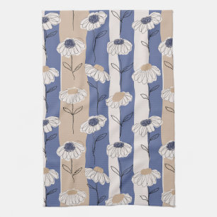 Minimalist Daisy Floral Pattern (4) Kitchen Towel