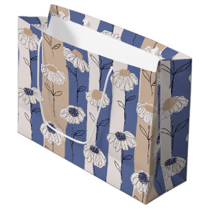 Minimalist Daisy Floral Pattern (4) Large Gift Bag