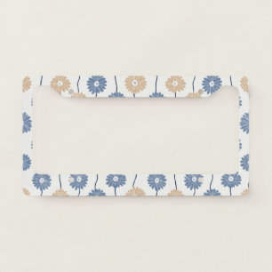 Minimalist Daisy Floral Pattern (5) License Plate Frame
