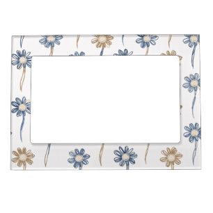 Minimalist Daisy Floral Pattern (5) Magnetic Frame