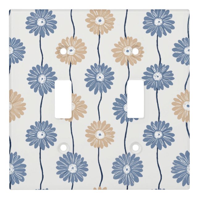 Minimalist Daisy Floral Pattern (6) Light Switch Cover (Front)