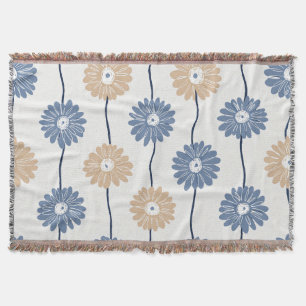 Minimalist Daisy Floral Pattern (6) Throw Blanket