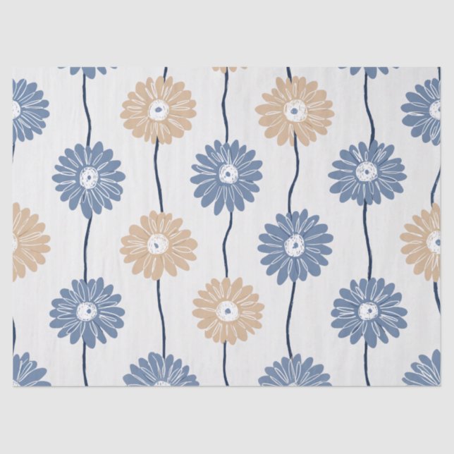 Minimalist Daisy Floral Pattern (6) Tissue Paper (Front)