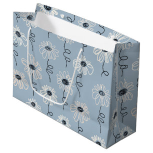 Minimalist Daisy Floral Pattern (7) Large Gift Bag